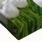 Vibrant floral canvas print showcasing a colorful arrangement of blooming flowers in vivid shades of pink, yellow, and green, perfect for home decor.