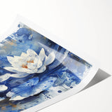 Vibrant floral canvas print showcasing colorful blossoms in a modern design, rolled and securely packaged in a protective cardboard tube for shipping.
