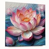 Colorful floral wall art design featuring vibrant pink, orange, and yellow blossoms on a textured canvas, ideal for brightening home decor and enhancing aesthetic appeal.