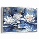 Vibrant floral wall art canvas print showcasing an abstract arrangement of colorful flowers in shades of pink, blue, and yellow on a textured background. Perfect for home decor.