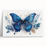 Colorful insect art print showcasing a vibrant butterfly with detailed patterns on its wings, set against a white background, ideal for home decor or educational use.