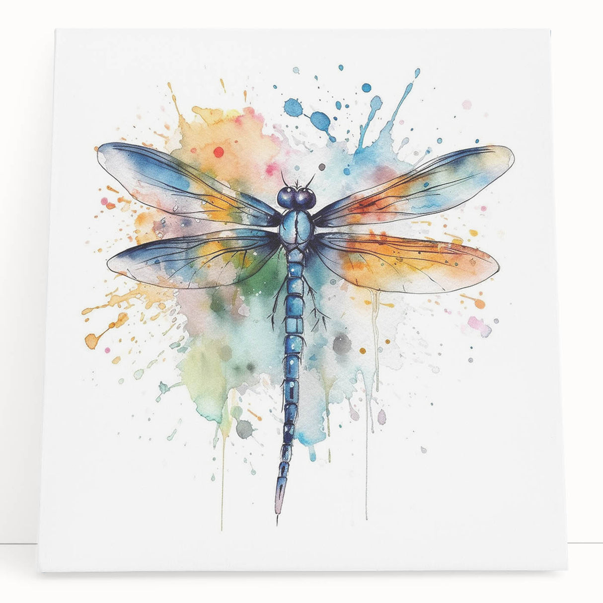 Vibrant insect-themed wall art showcasing a detailed illustration of a colorful butterfly perched on a leaf, perfect for nature lovers and home decor enthusiasts.