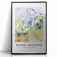Large abstract wall art featuring swirling blue and gold patterns on canvas, ideal for modern living room decor.