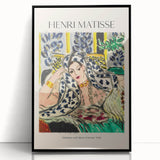 Large abstract wall art print in vibrant colors on canvas, showcasing mid-century modernist influences.