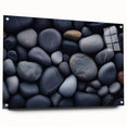 Large abstract wall art depicting swirling shades of blue and gray on canvas, suitable for bedroom or dining room decor.