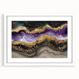 Abstract art print featuring swirling blue and green colors on canvas, suitable for dining room or bedroom decor.