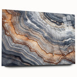 Large abstract wall art print featuring swirling blue and gray tones on canvas, ideal for bedroom or dining room decor.