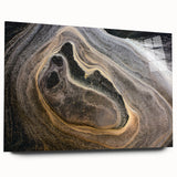 Large abstract wall art featuring swirling blue and gray tones on canvas, ideal for bedroom or dining room decor.