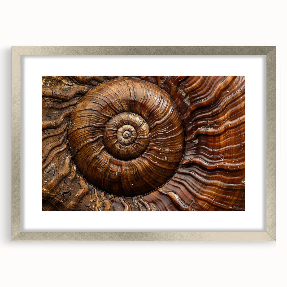 Textured abstract art print in earthy brown and green tones on canvas, suitable for bedroom wall decor.