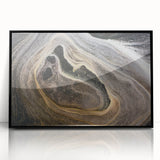 Large abstract wall art featuring swirling blue and green patterns on canvas, ideal for modern living room decor.