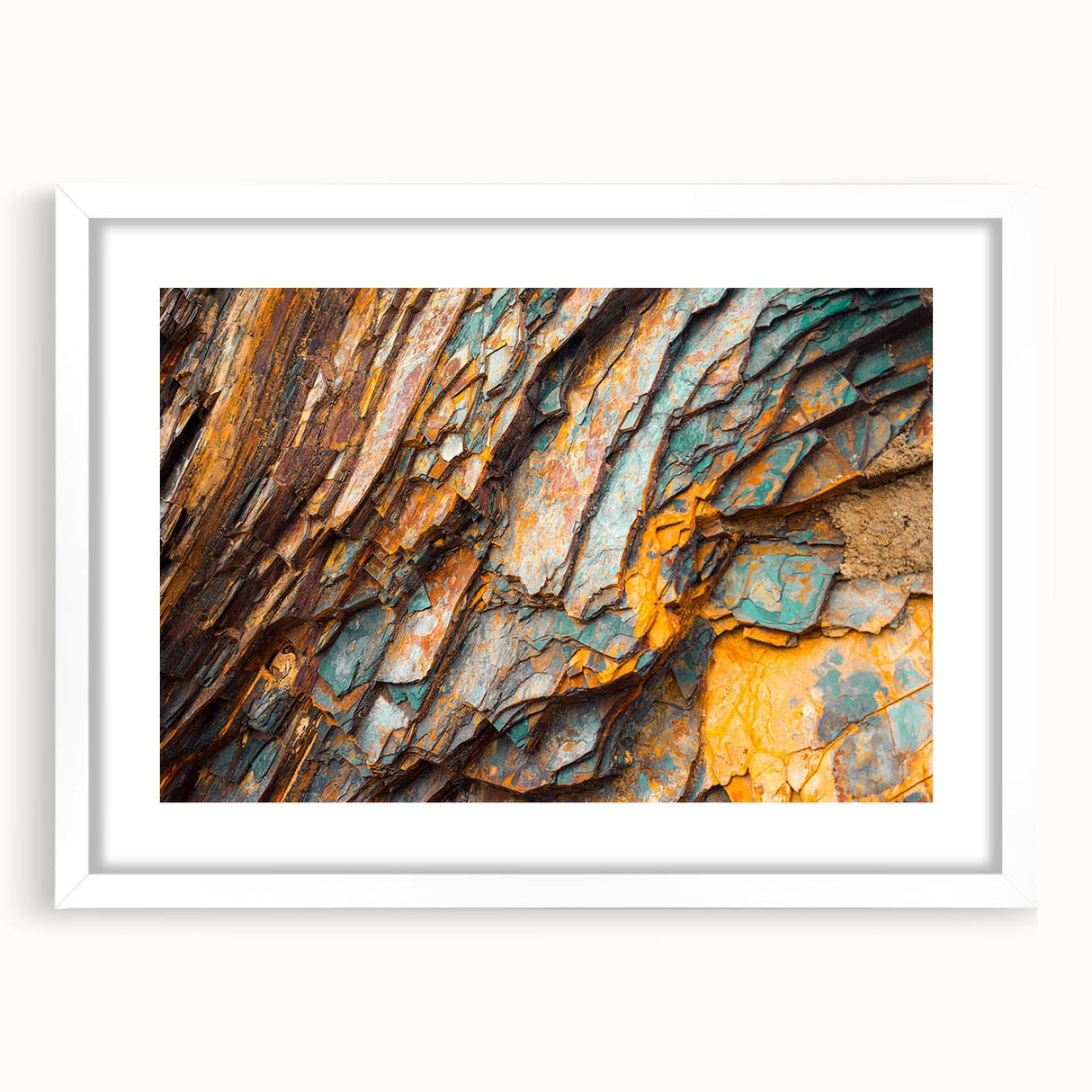 Abstract art print depicting swirling patterns in muted earth tones on canvas, suitable for dining room or bedroom decor.