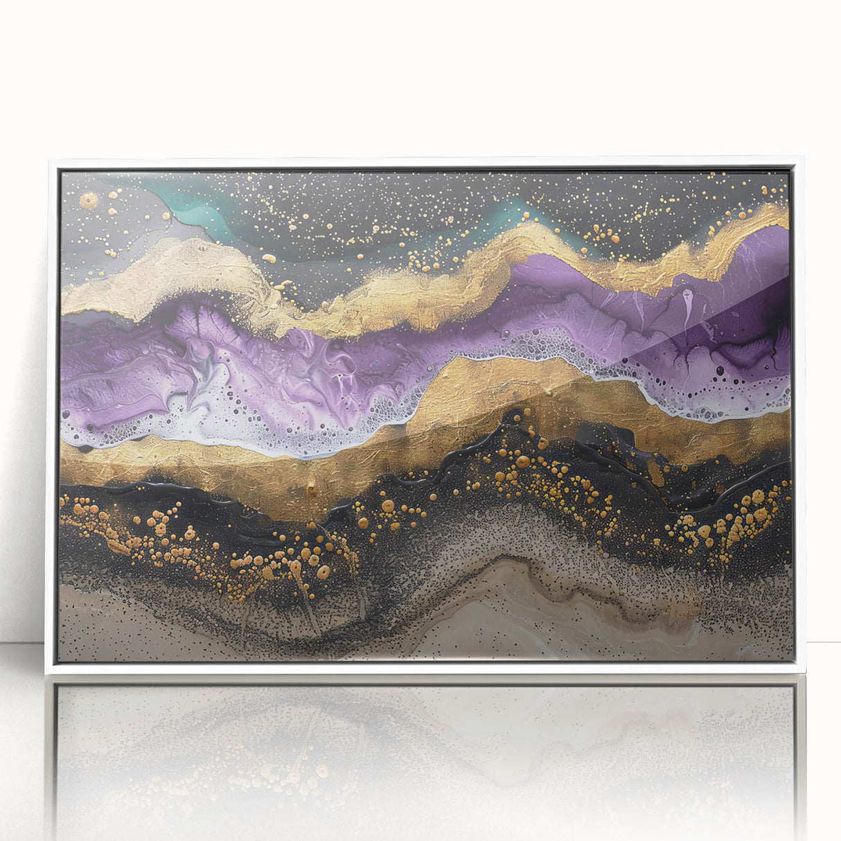 Art deco poster featuring a stylized forest in muted green and brown tones on canvas, suitable for nursery wall art.