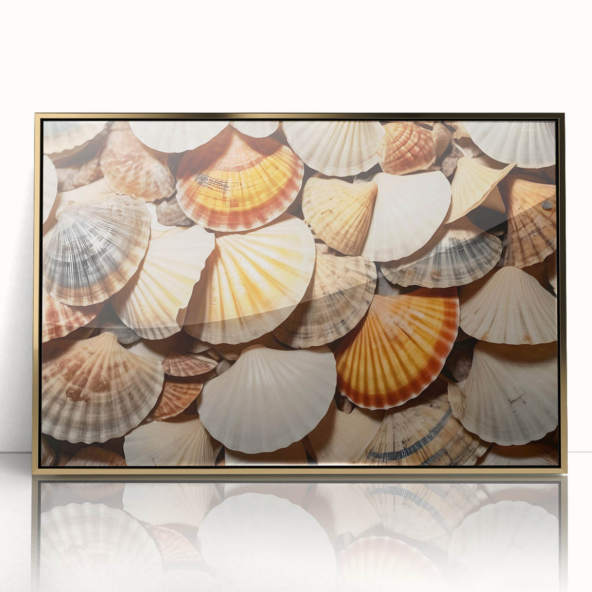 Large art print of a mid-century modernist forest scene in muted green and brown tones on canvas.