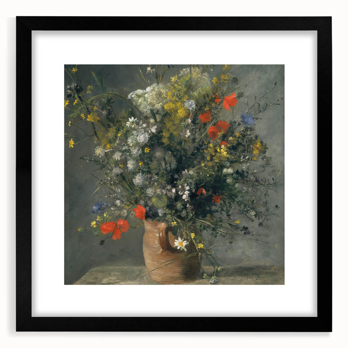 Extra large abstract art print with vibrant, textured colors on canvas, ideal for living room decor.
