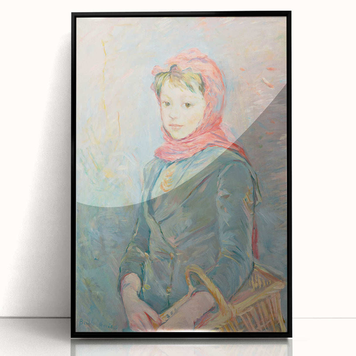Large abstract wall art featuring swirling blue and gray tones on canvas, suitable for modern art wall decor.