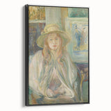 Black and white vintage poster art depicting a serene landscape, ideal for bedroom wall decor.