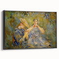 Black and white vintage poster art featuring a tranquil landscape scene on rolled canvas, ideal for bedroom wall decor.