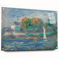 Large abstract wall art in vibrant blue and green hues on canvas, suitable for bedroom or dining room ambiance.