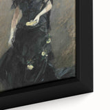 Extra large black wall art featuring colorful, textured abstract design on canvas, suitable for a living room.