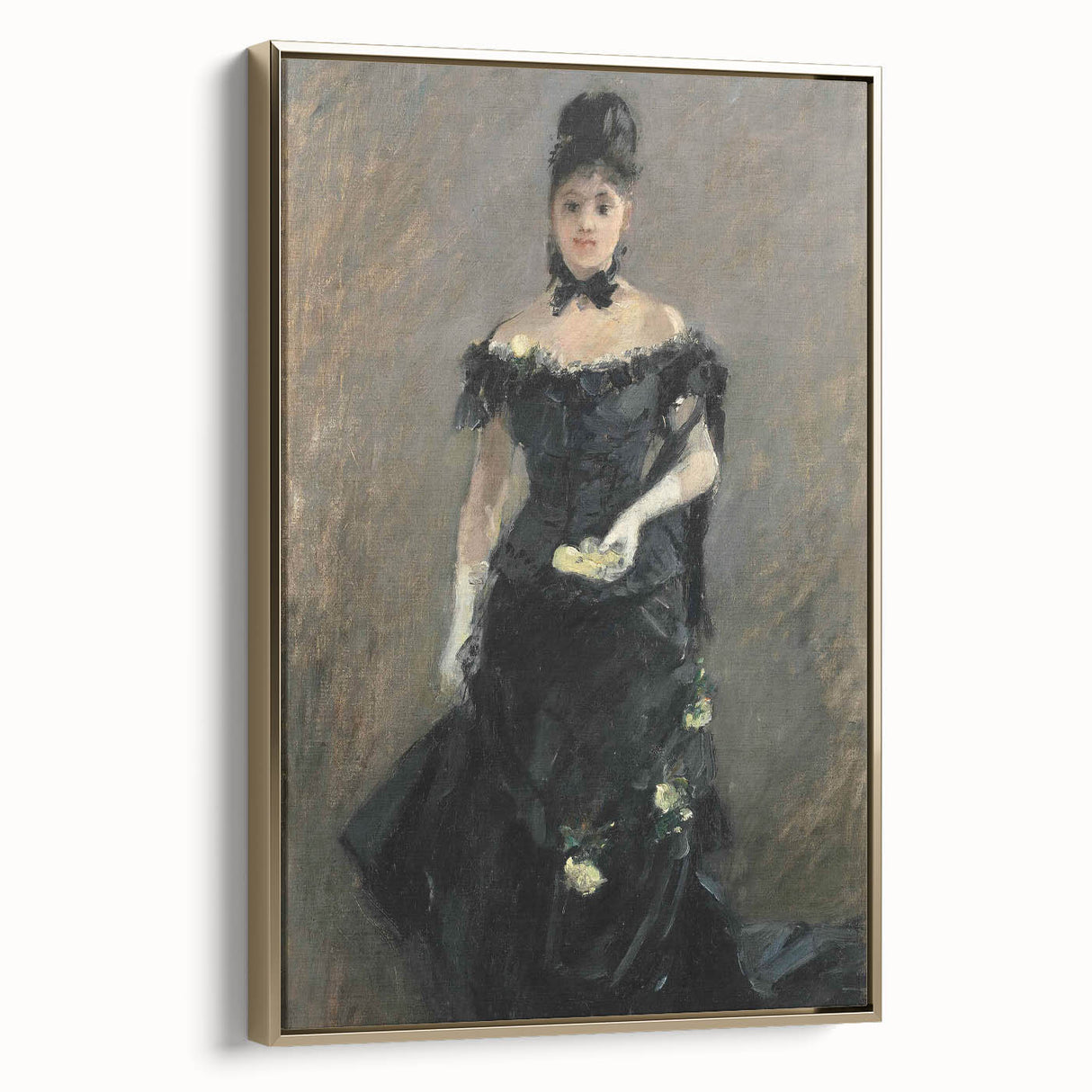 Vintage poster art of a black and white landscape painting on canvas, ideal for bedroom wall decor.