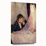 Large abstract wall art in vibrant blues and oranges on canvas, ideal for modern bedroom or dining room ambiance.