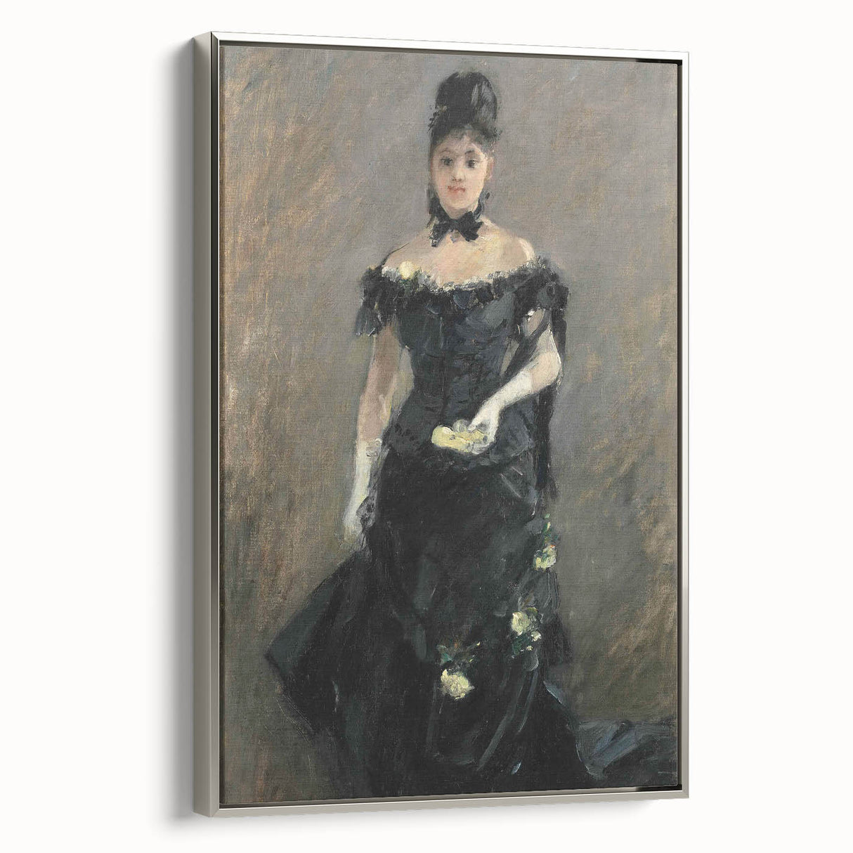 Landscape art painting on canvas featuring a vintage poster style with vivid colors on a black background.