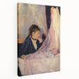 Large abstract canvas art in vibrant blue and green tones, suitable for kitchen wall decor.