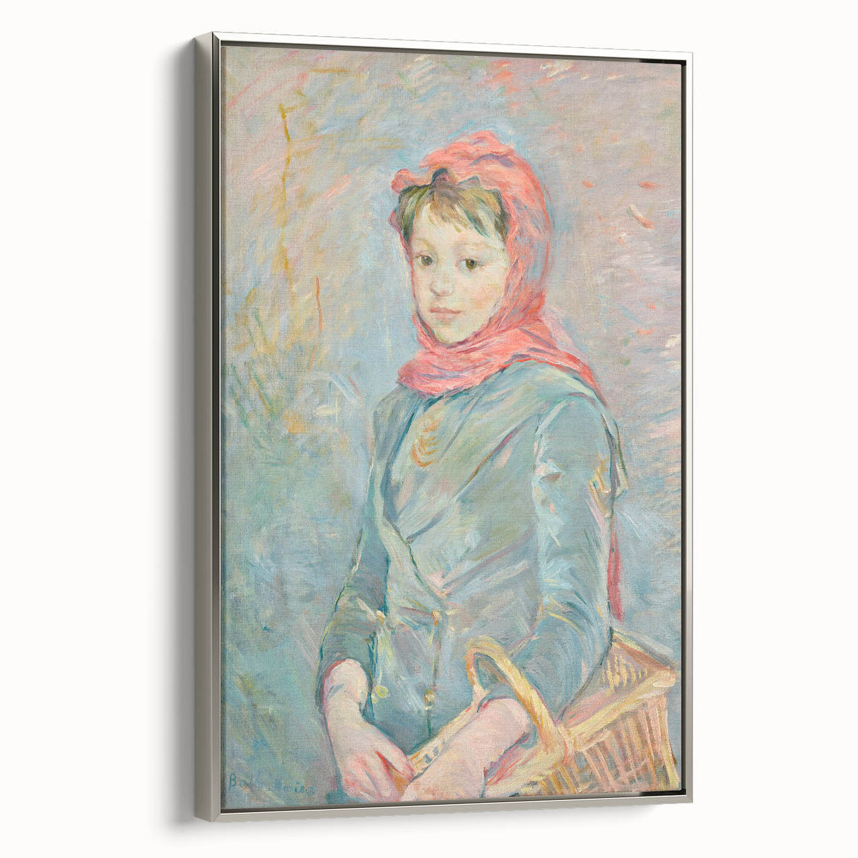 Landscape art painting featuring a vintage poster of a colorful forest scene on black background, printed on canvas.