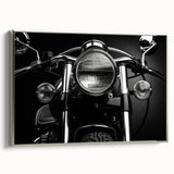 Landscape art painting featuring a vintage poster of a black car with a colorful background on a framed canvas.