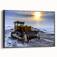 Black and white vintage poster art of a classic car, printed on canvas, suitable for bedroom wall decor.