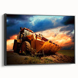 Black and white vintage poster art of a landscape painting, ideal for bedroom wall decor.