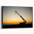 Black and white vintage poster art depicting a serene landscape, printed on canvas, suitable for bedroom decor.