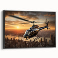 Black and white vintage poster art of a landscape, printed on framed canvas, suitable for bedroom decor.