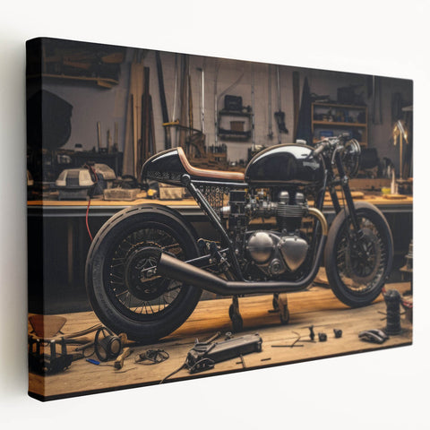 Large acrylic print of a vintage car in muted sepia tones, suitable for kitchen wall decor.