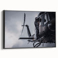 Black and white vintage poster art of a mountain landscape, ideal for bedroom wall decor.