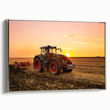 Landscape art painting of a vintage car in colorful hues on a black background, ideal for a modern living room.