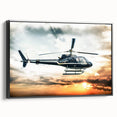 Black and white vintage poster art depicting a serene landscape, printed on framed canvas, suitable for bedroom decor.