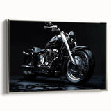 Landscape art painting featuring a vintage black car in vibrant, colorful hues on a rolled canvas.