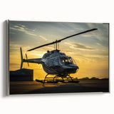 Landscape art painting featuring a vintage car in colorful hues on a black background, printed on canvas.