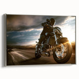 Landscape art painting on canvas featuring a vintage car in colorful hues, ideal for a modern living room decor.