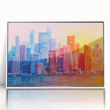 Framed abstract architecture wall art showcasing a modern design with geometric shapes and a white acrylic finish, adding a contemporary touch to home decor.