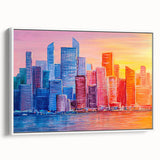 Framed canvas wall art showcasing an abstract architectural design with a white background, perfect for modern home decor. The piece emphasizes clean lines and geometric shapes, adding a contemporary touch to any interior space.