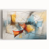 Vibrant abstract expressionist wall art collection on stretched canvas, showcasing bold colors and dynamic shapes, perfect for modern decor.