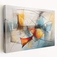 Abstract expressionist stretched canvas wall art collection showcasing vibrant colors and dynamic brush strokes, ideal for modern home decor.