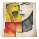 Abstract expressionist wall art collection on stretched canvas, showcasing vibrant colors and dynamic shapes, perfect for modern home decor.