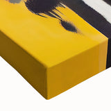 Close-up of an abstract figurative design stretched canvas wall art, showcasing vibrant colors and intricate details that enhance modern decor.