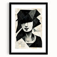 Abstract figurative wall art showcasing a vibrant design with bold colors in a sleek black frame, perfect for modern decor.