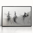 Framed abstract figurative wall art design showcasing vibrant colors and modern shapes, perfect for contemporary home decor.