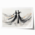 Abstract figurative wall art print showcasing vibrant colors and fluid shapes, rolled for easy framing and display in modern decor settings.