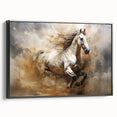Framed abstract figurative wall art in a black frame, showcasing vibrant colors and dynamic shapes, ideal for modern decor.